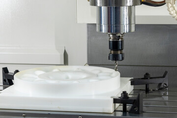 CNC Milling Machine Cutting Nylon Parts with Solid Ball Nose End Mill