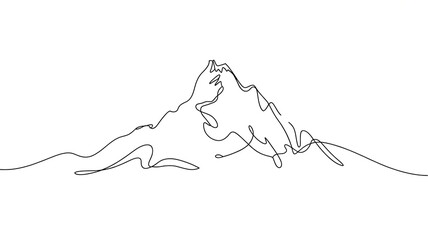 Majestic One Line Mountain Range Art - Nature, Adventure & Minimalist Landscape