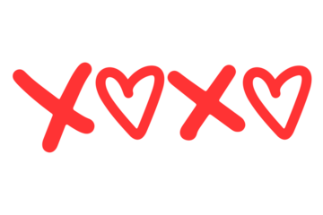 Red heart and kiss mark illustration