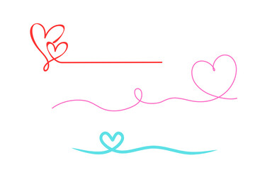 Abstract hearts with wavy lines