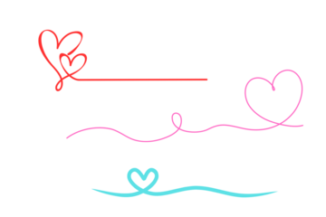 Abstract hearts with wavy lines