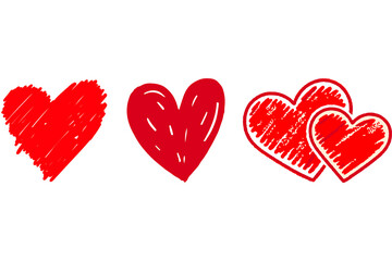 Three red hearts illustration