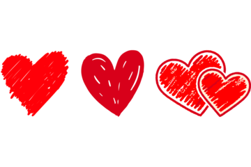 Three red hearts illustration