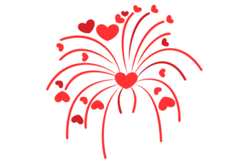 Celebratory hearts firework