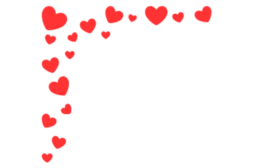 Floating hearts border