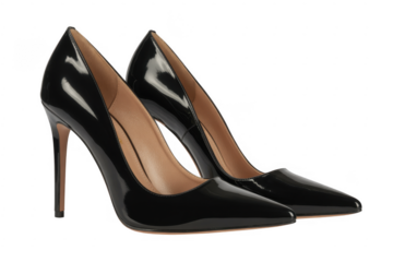 Black heels black shoes women's shoes isolated on a transparent background