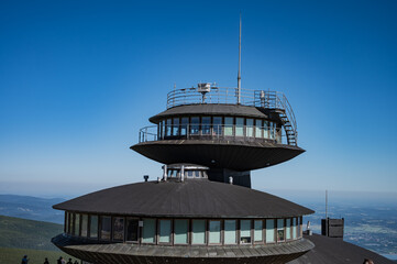 Sněžka Peak, Poland 02 July 2025, walk on Sněžka and view of Poland and the Czech Republic, visit to the top of the mountain.