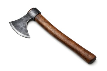 Francisca Throwing Axe Isolated on White Background