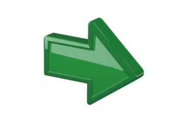 Green arrow right arrow direction navigation isolated on a transparent background