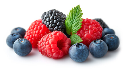 mix of berries on a white background