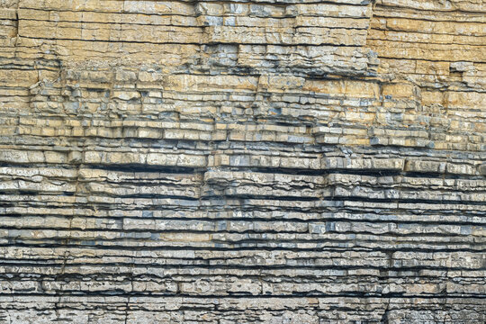 Layered Rock Strata from the cliffs at Nash Point, South Wales