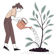 Woman watering a plant © RABBY
