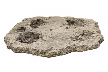 Concrete slab crumbling apart with exposed rebar