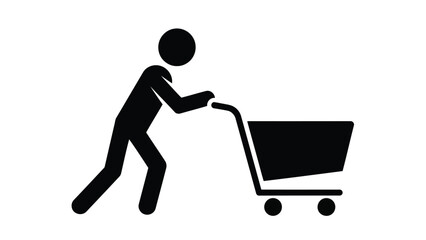 Person pushing shopping cart for easy transportation