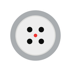 Fototapeta premium White Button with Four Black Dots.