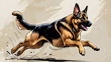 german shepherd dog with ball