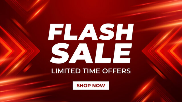 Flash Sale Limited Time Offers Promotion Eye Catching Background for Retail Discount - Powered by Adobe
