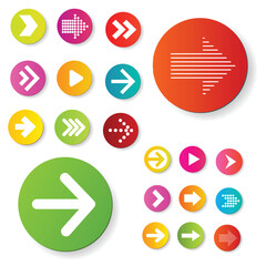 Colorful arrows set . Arrow cursor vector icon