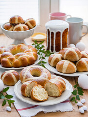 Happy Easter greeting card with spring Easter background