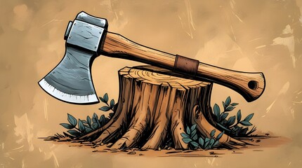 axe and stump