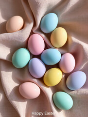 Happy Easter greeting card with spring Easter background