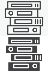 Stack of ring binders different style icon set. Line, outline and solid icon versions with editable stroke. Vector sign and symbol for school documents. Binder icon.