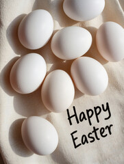 Happy Easter greeting card with spring Easter background