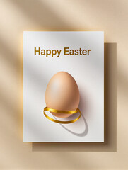 Happy Easter greeting card with spring Easter background