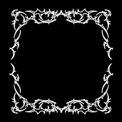 Neo tribal frames, cyber y2k gothic style sharp, symmetrical shape, dark abstract borders vector design template