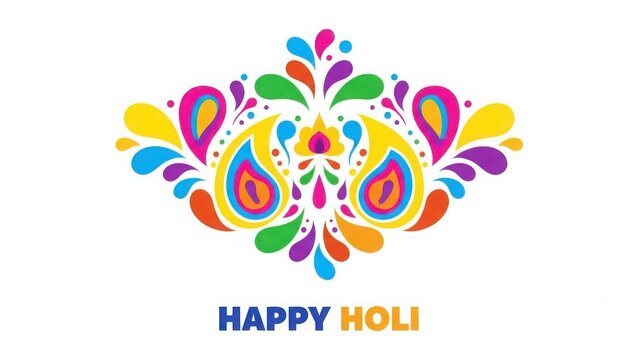 Vibrant Holi festival celebration colorful graphic design with Happy Holi text
