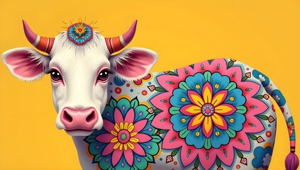 cow with flowers