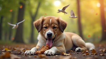 golden retriever puppy playing with ball