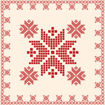 bandana Celebrating Traditional Palestinian Clothing tatreez red