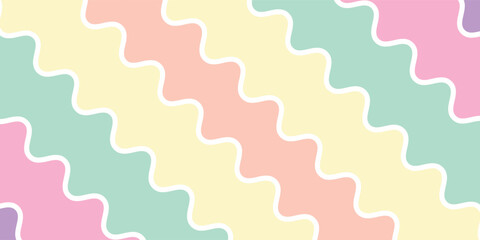 abstract colorful pastel wave strips background design