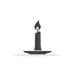 simple flat design vector candle icon.