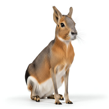 Patagonian mara standing on grassland