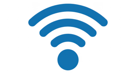 Blue Wi- Fi symbol Wi-Fi WiFi wireless isolated on a transparent background