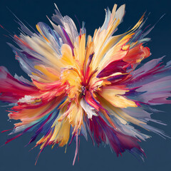 Obraz premium Abstract Color Explosion Fluid Art – Generative AI