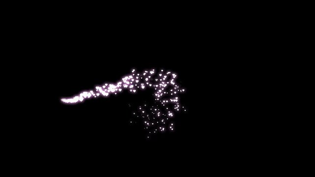 Floating hearts and glitter bokeh on a black screen with romantic glowing particles, soft light rays, and dreamy Valentine's love animation for greeting and intro videos