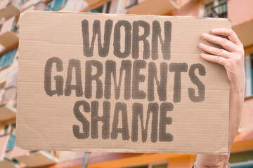 "Worn Garments Shame" Old clothing becomes source of humiliation. OLD. CLOTH. SHAME. WORN. MOCK.