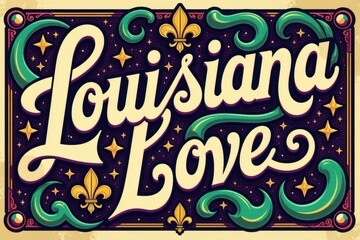 Louisiana Love Lettering Art, U.S. State Series Slogan