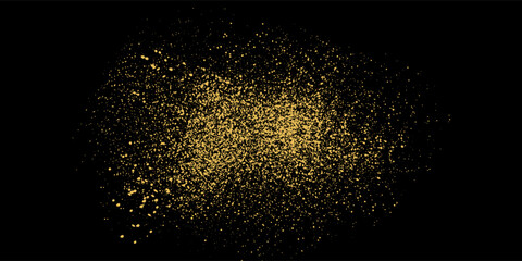 Fototapeta premium Gold glitter texture on a black background. Holiday background. vector abstract
