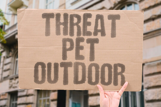 "Threat Pet Outdoor" Uncontrolled animals pose public risks. RISK. PET. DANGER. LOOSE. HARM.