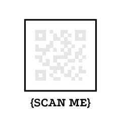 Fototapeta premium Scan me frame for QR code. Simple icon with CTA. Barcode box design for payment, website, mobile app, business card, discount, menu. Black vector illustration isolated on a white background.