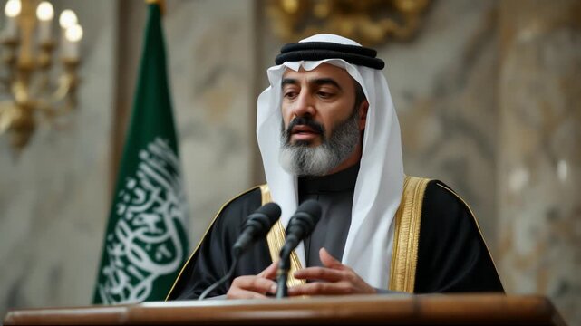Statesman from Arab nation speaks with formal decorum and dignity