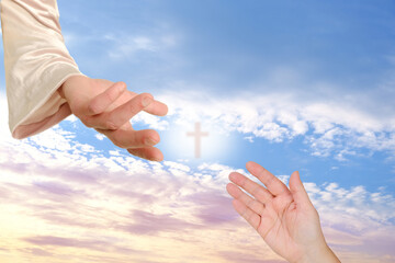 sunset in evening beautiful colorful dramatic sky with cloud, background light sky gradient, concept of lightness, elevation, heavenly space, abode of God, meditative calmness and greatness