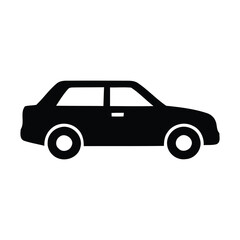 Fototapeta premium Modern sedan car silhouette vector illustration isolated on white background