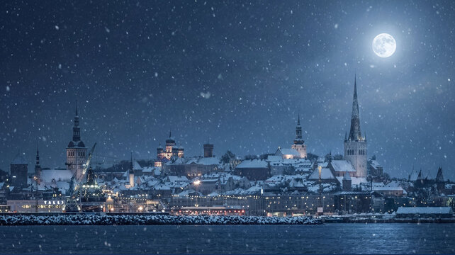 Tallinn, Estonia. Famous view of Old Town.