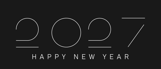 2027 New Year logo . Vector illustration for branding, calendar, greeting card, banner, poster