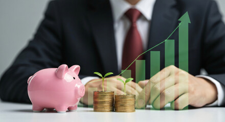 Professional business growth and financial success analysis with investment strategies, market trends, economic insights, and innovative management solutions for corporate success